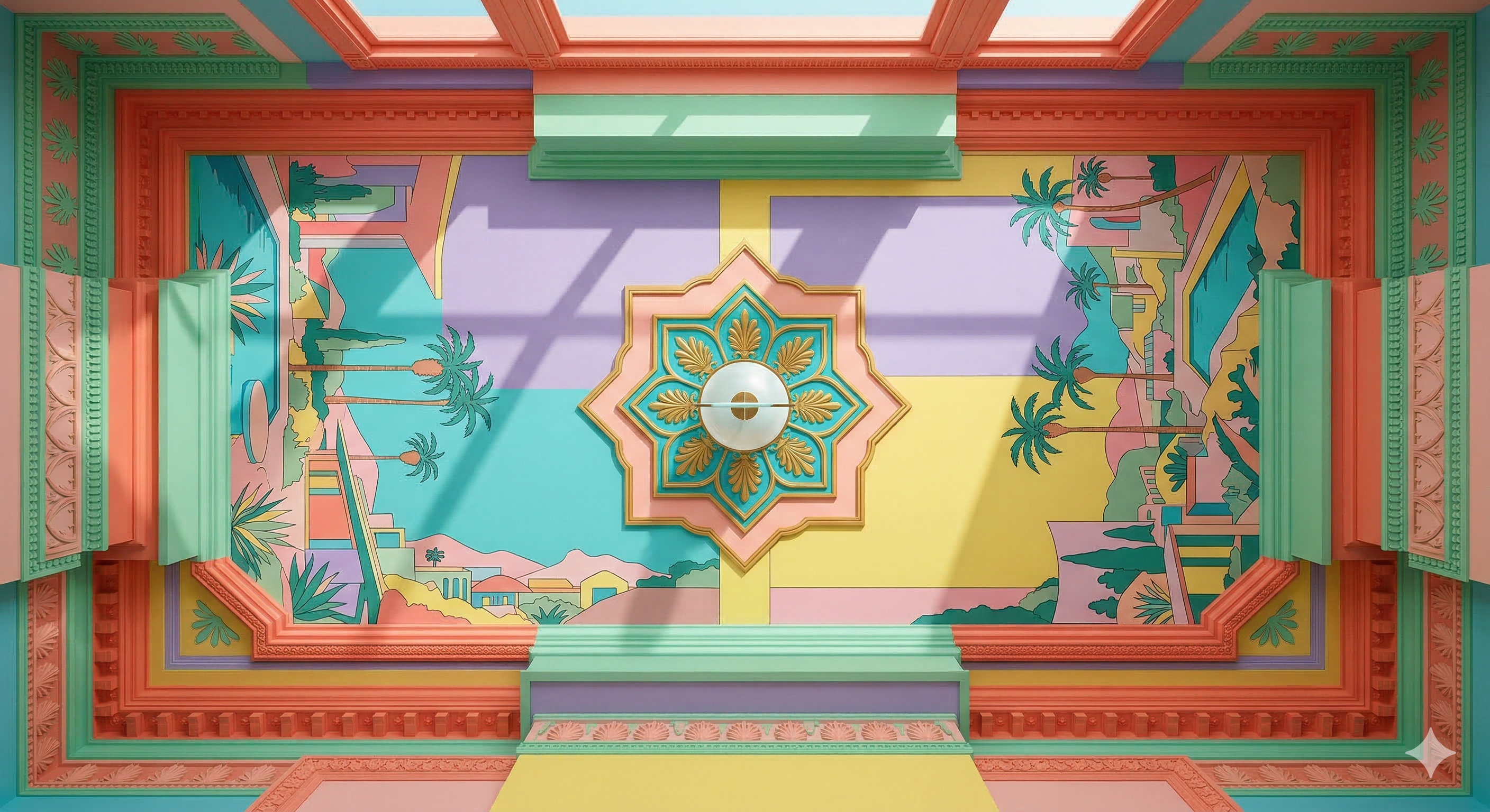 Plafond décoratif : moulures, corniches, rosaces & papier peint
