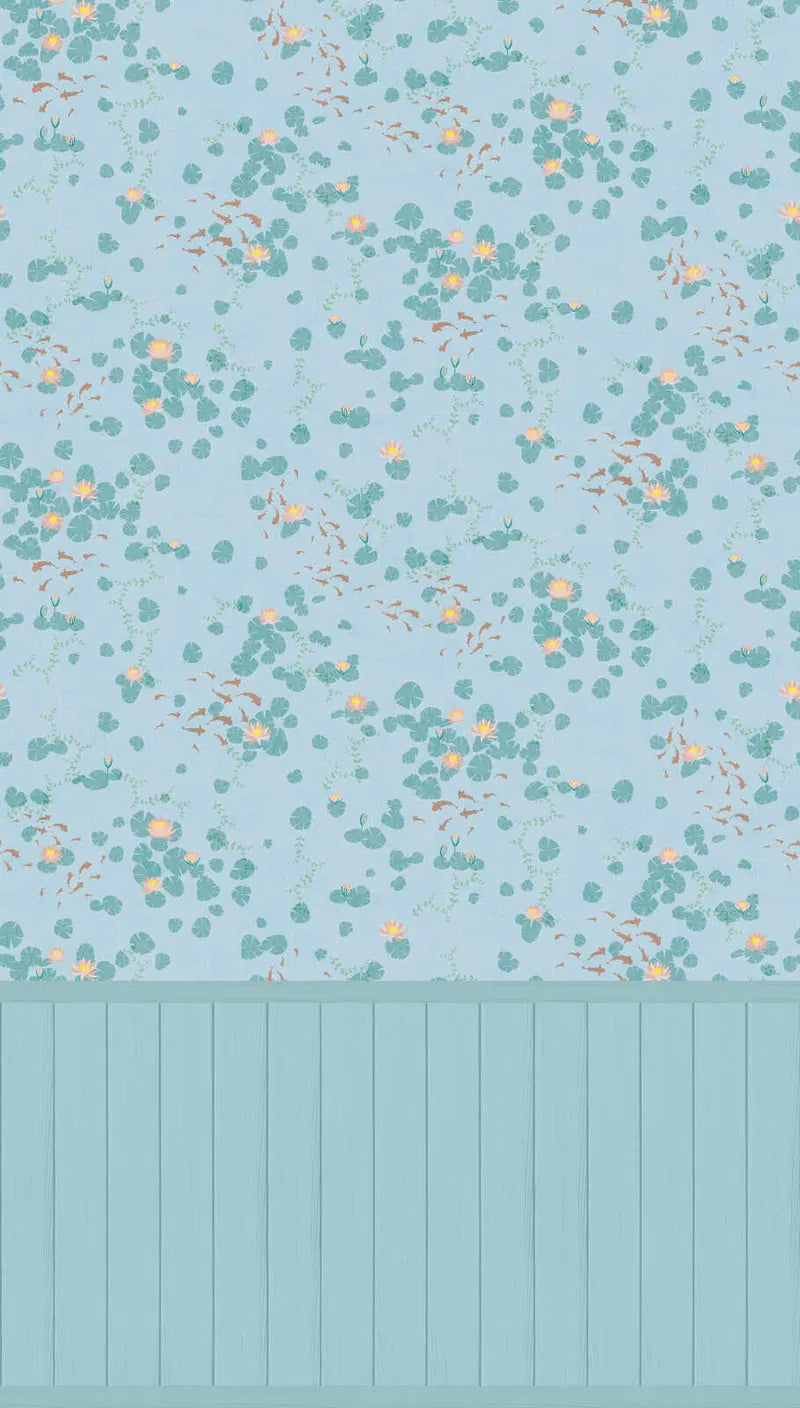 Papier Peint Jardin Étoilé Menthe – Poésie Végétale - Revêtement Maroc