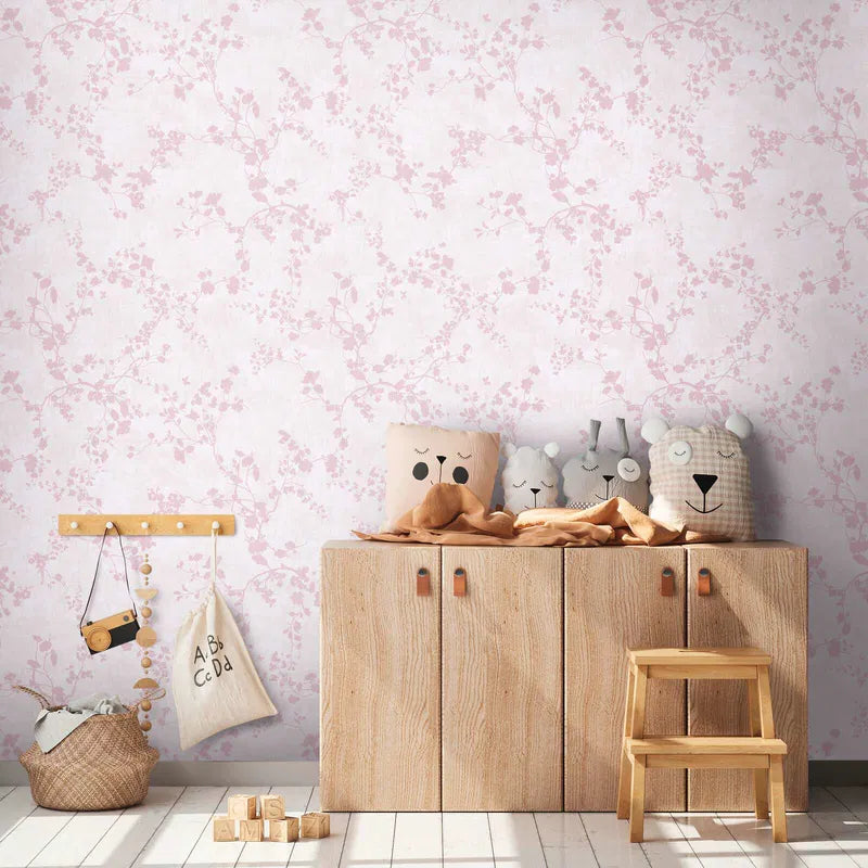 Papier Peint Fleurs Poudrées – Élégance Florale pour Chambre Bébé & Enfant - Revêtement Maroc