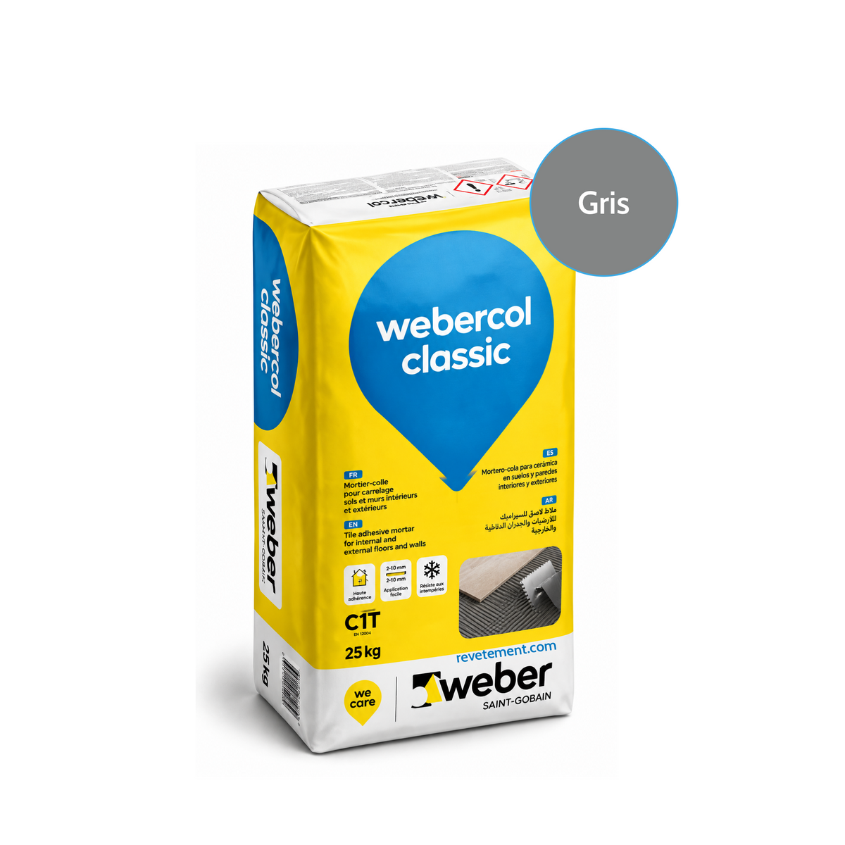 Webercol classique - Fliesenkleber 25 kg - Grau für Innen- und Außenverlegung