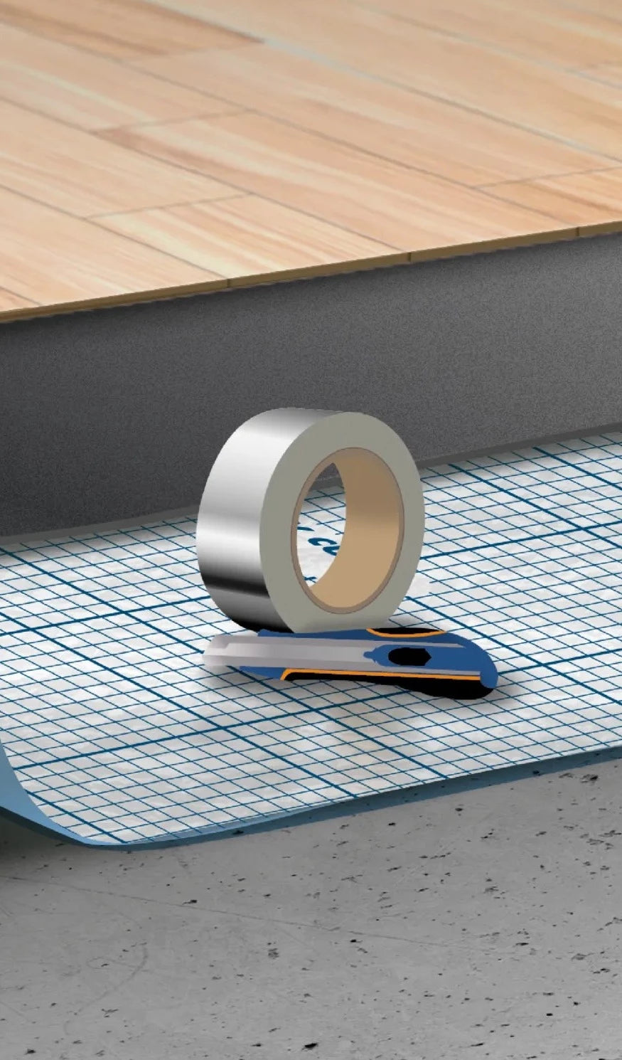 Sous couche anti humidité et anti bruit pour parquet massif et stratifié (1,2m*12,5m=15m2) - Revêtement Maroc