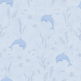Papier peint enfant dauphins – Décor mural marin doux et apaisant - Revêtement Maroc