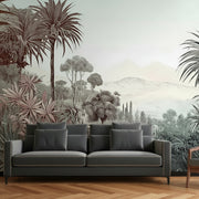 Papier peint panoramique Jungle Tropicale Vintage - Revêtement Maroc