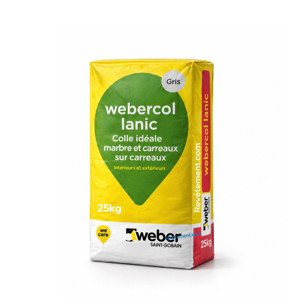 WEBERCOL LANIC Gris 25 kg – Mortier-colle C2TE pour carrelage, marbre et grès cérame