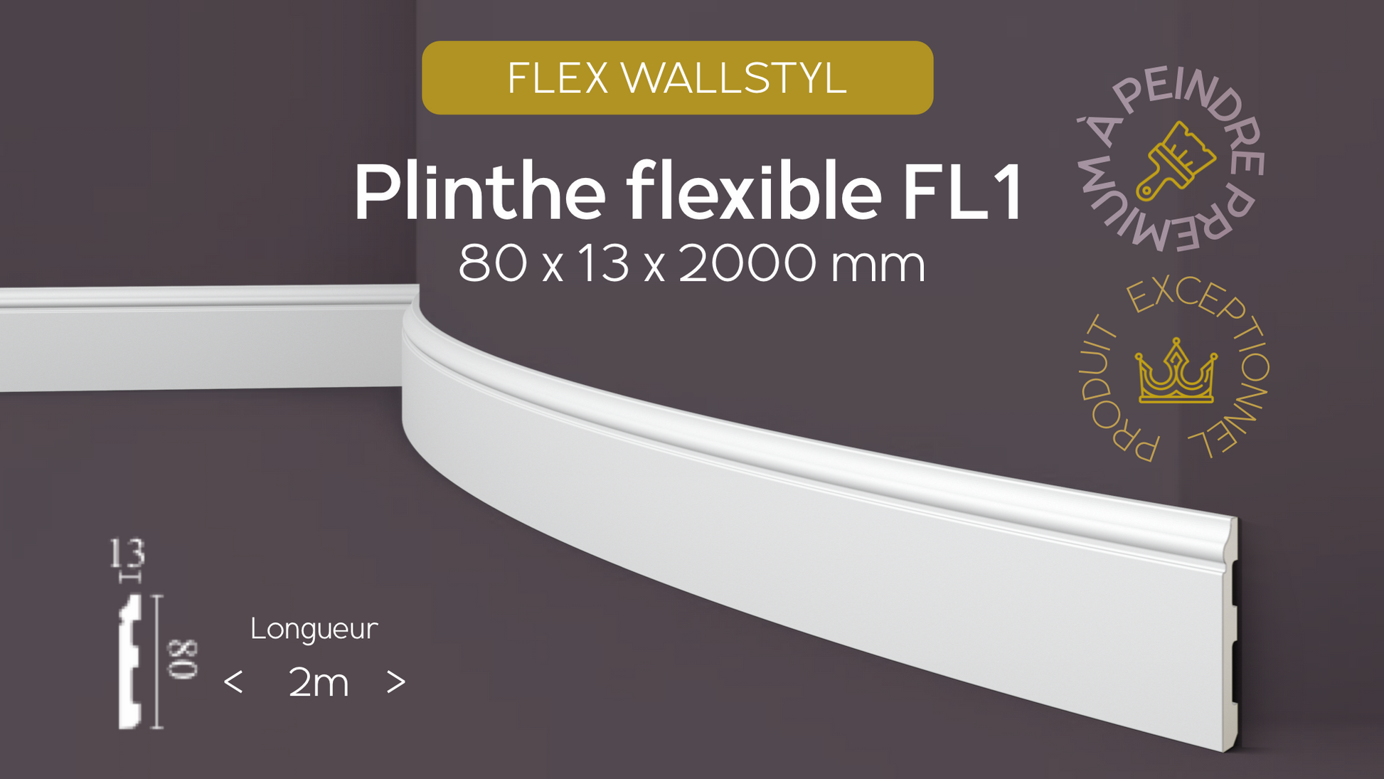 Plinthe FL1 FLEX WALLSTYL® – Plinthe multi-usage - Revêtement Maroc
