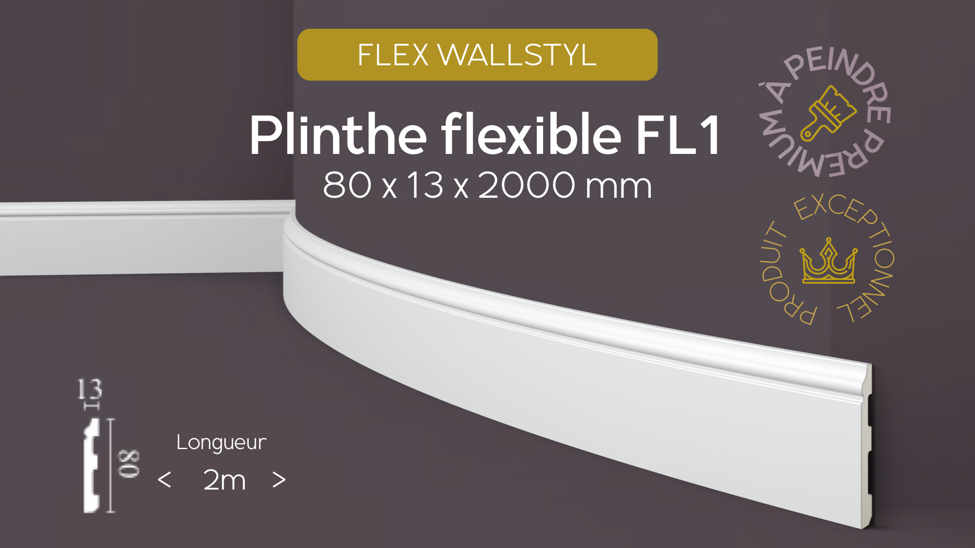 Plinthe FL1 FLEX WALLSTYL® – Plinthe multi-usage - Revêtement Maroc