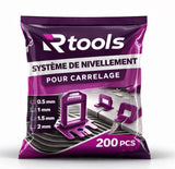Clips de nivellement de carrelage Rtools 200 pcs - Blanc
