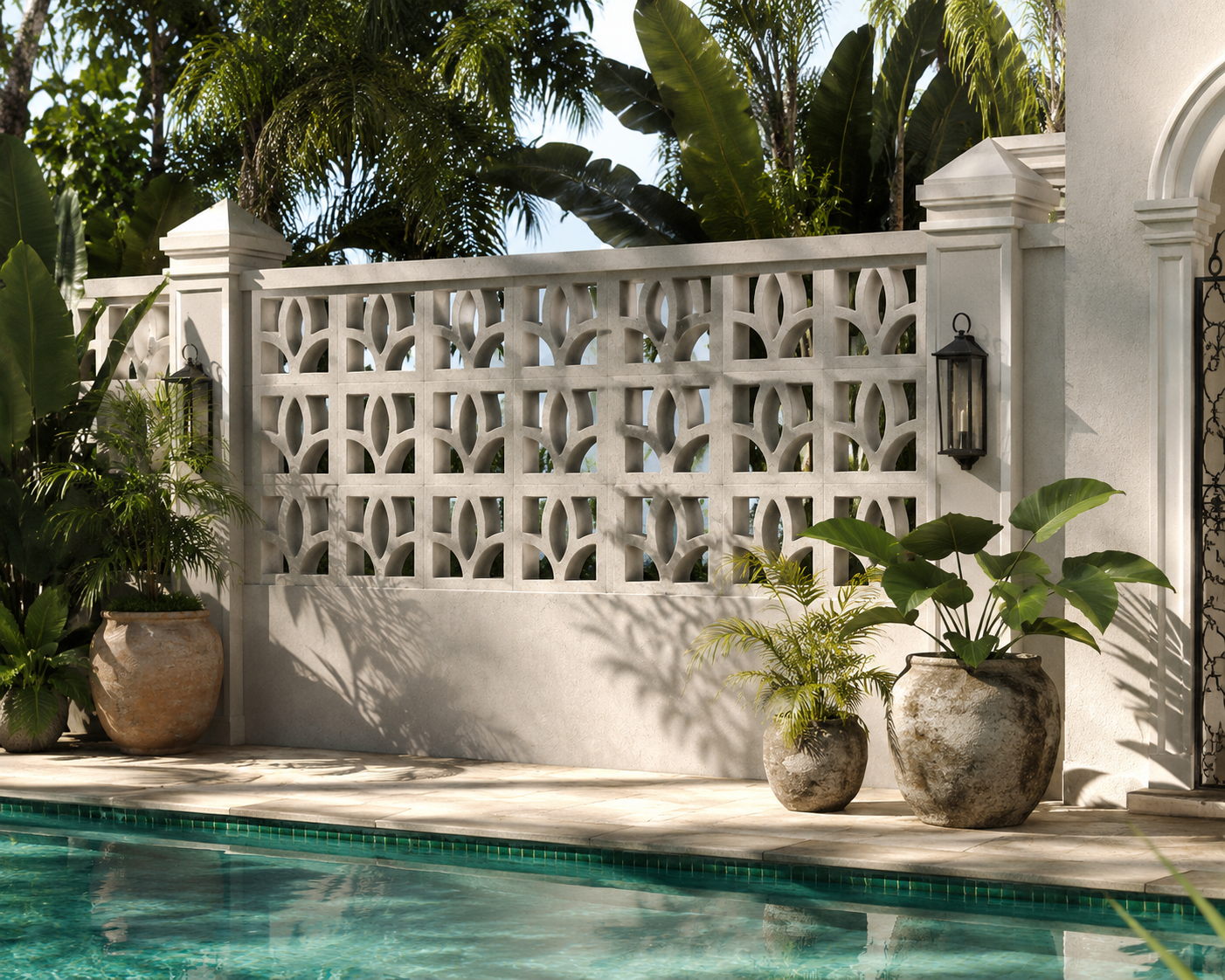 Brise-vue cimenté HD 45 – Claustra décoratif en béton haute densité
