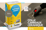 Webercol classique - Colle Carrelage 25 kg - Gris Pose Intérieure & Extérieure - Revêtement Maroc