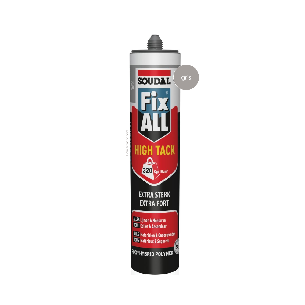 Soudal Fix ALL HIGH TACK GRIS 290 ML – Mastic-colle hybride