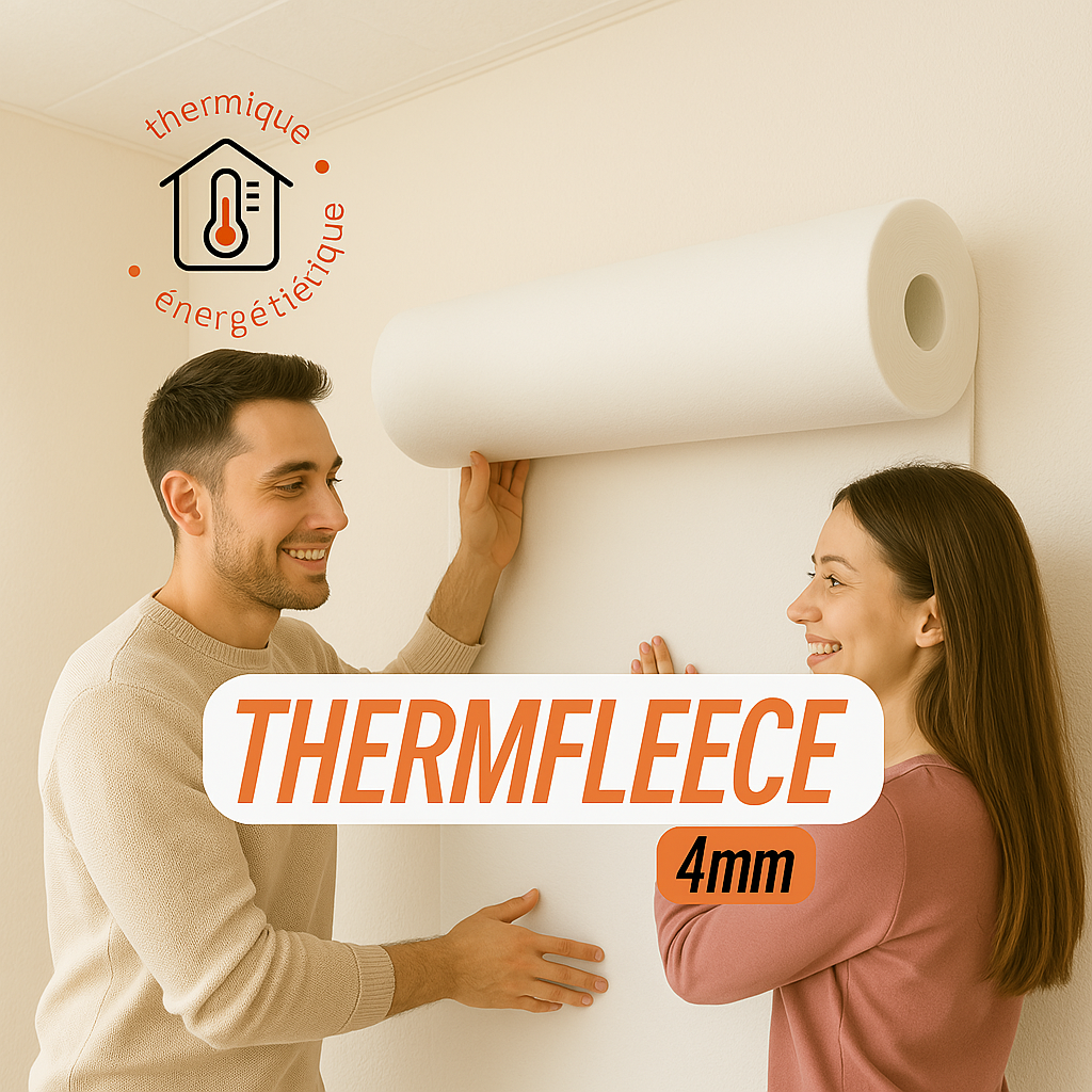 Rouleau isolant thermique mural intérieur THERM FLEECE (10m*0,5m=5m²) épaisseur 4mm - Revêtement Maroc