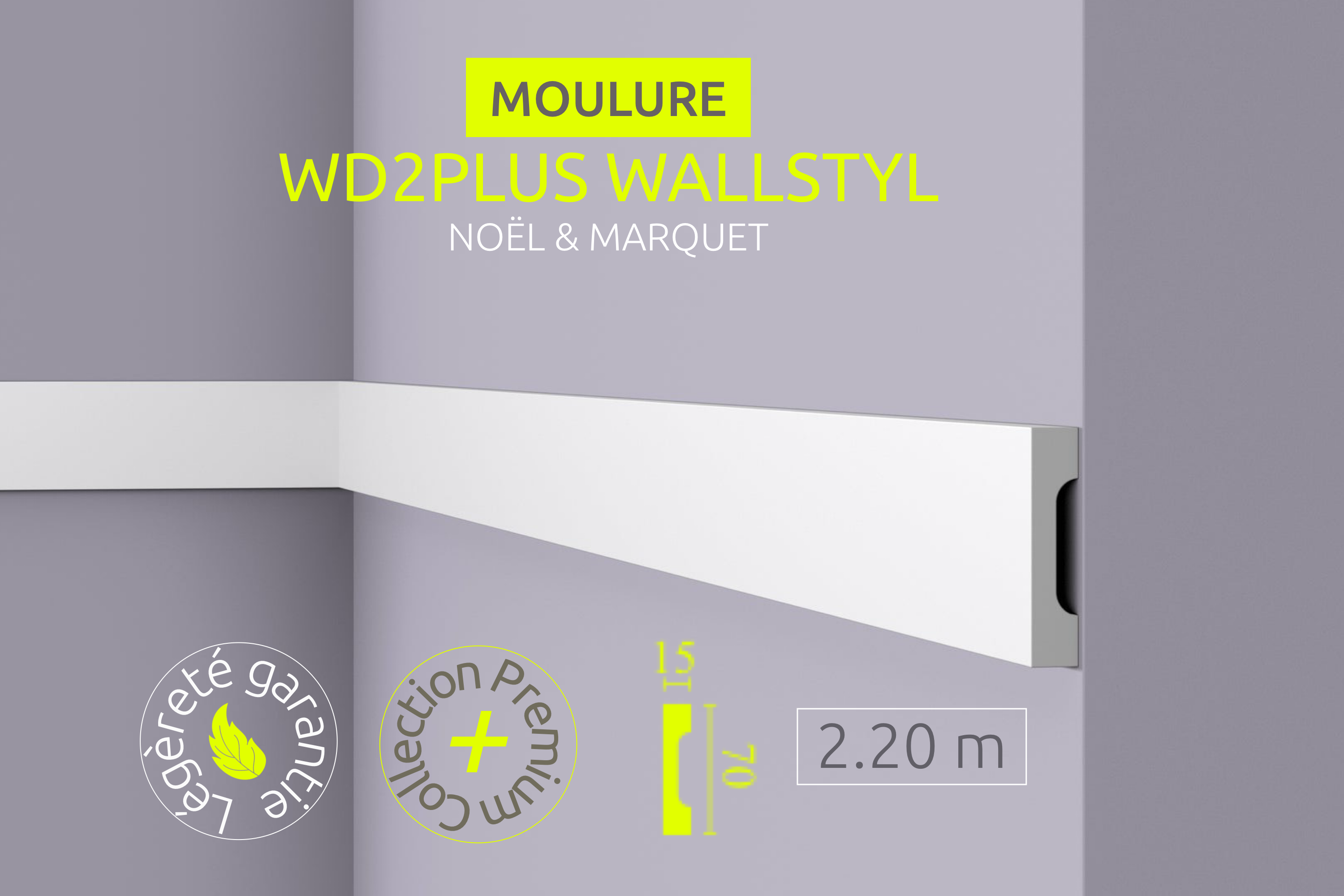Moulure WD2 plus wallstyl - 2.20 mètres - Revêtement Maroc