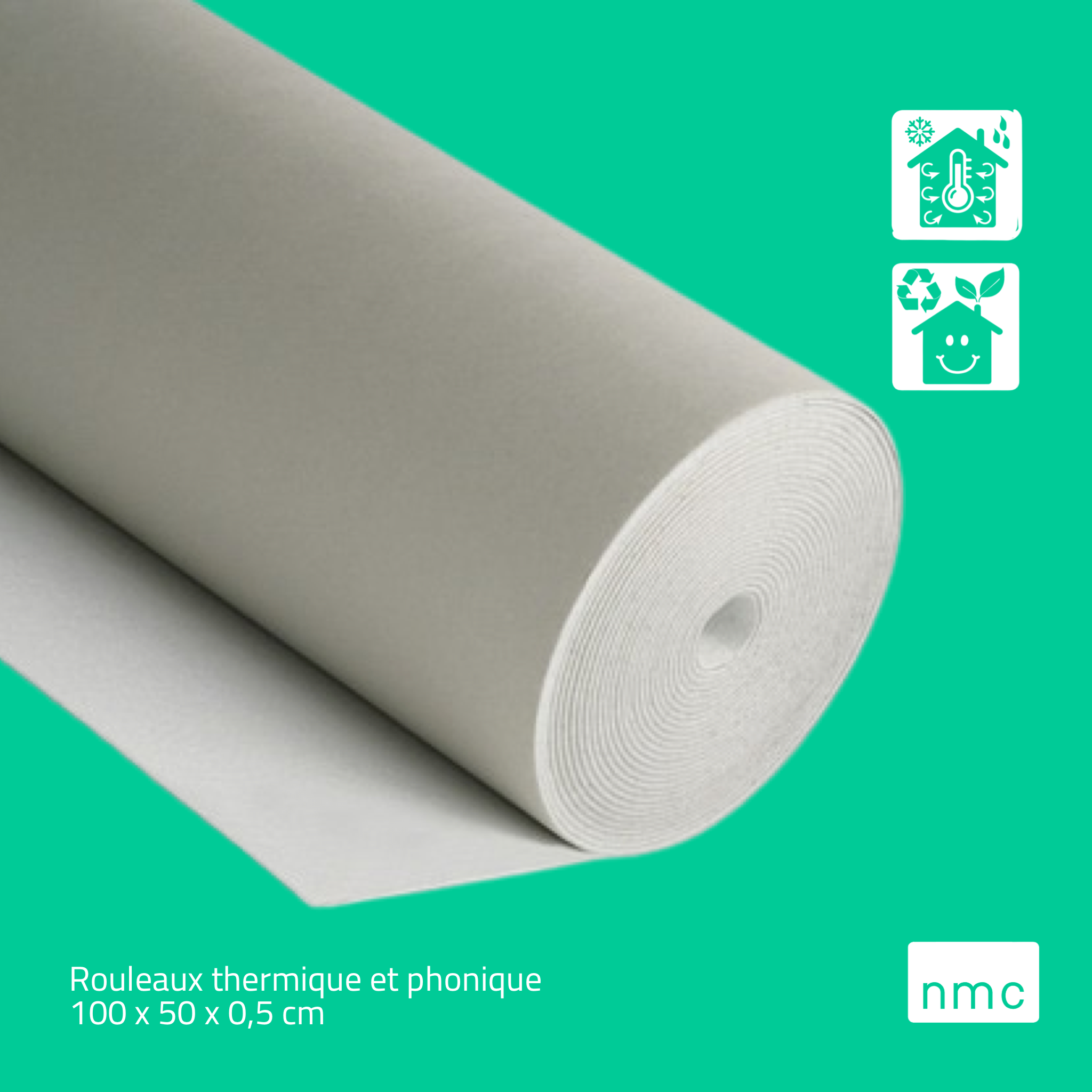 Rouleau isolant thermique mural intérieur THERM FLEECE (10m*0,5m=5m²) épaisseur 4mm - Revêtement Maroc