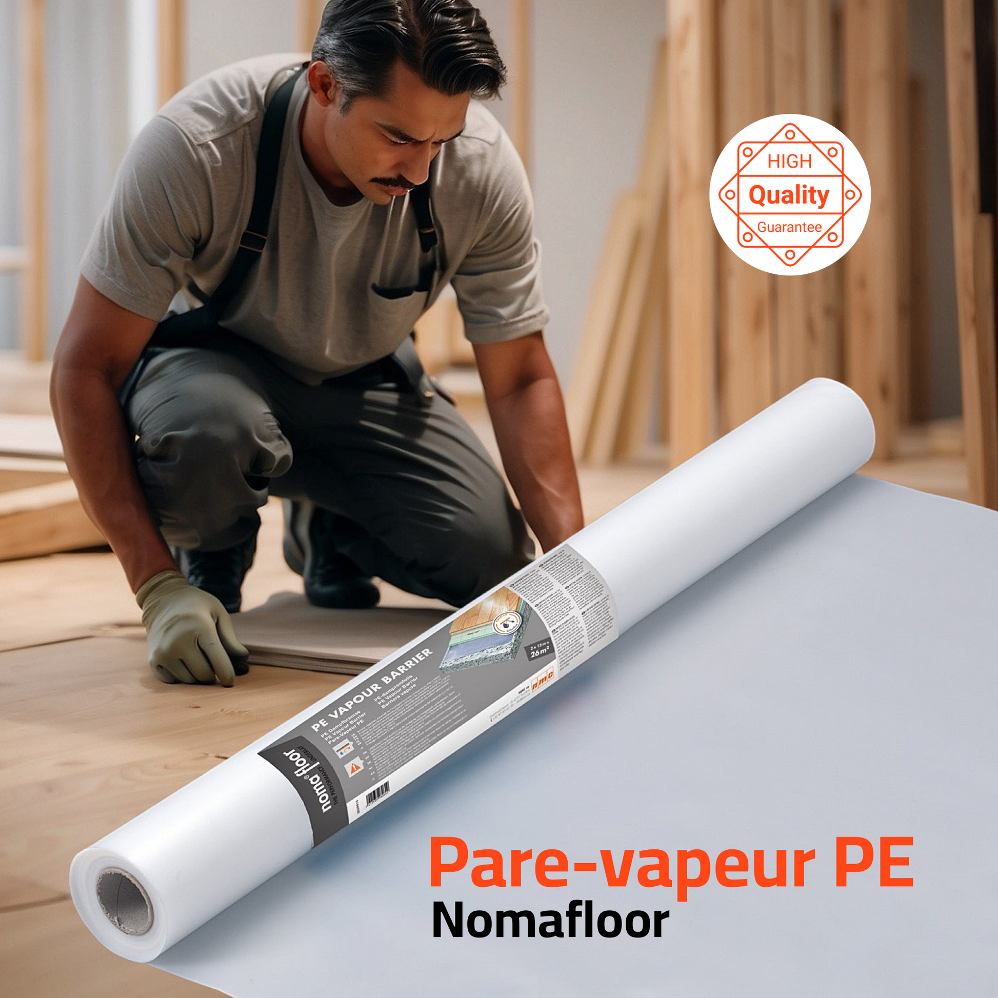 Sous-couche anti humidité pour parquet massif et stratifié (2mx13m=26m2) - Revêtement Maroc
