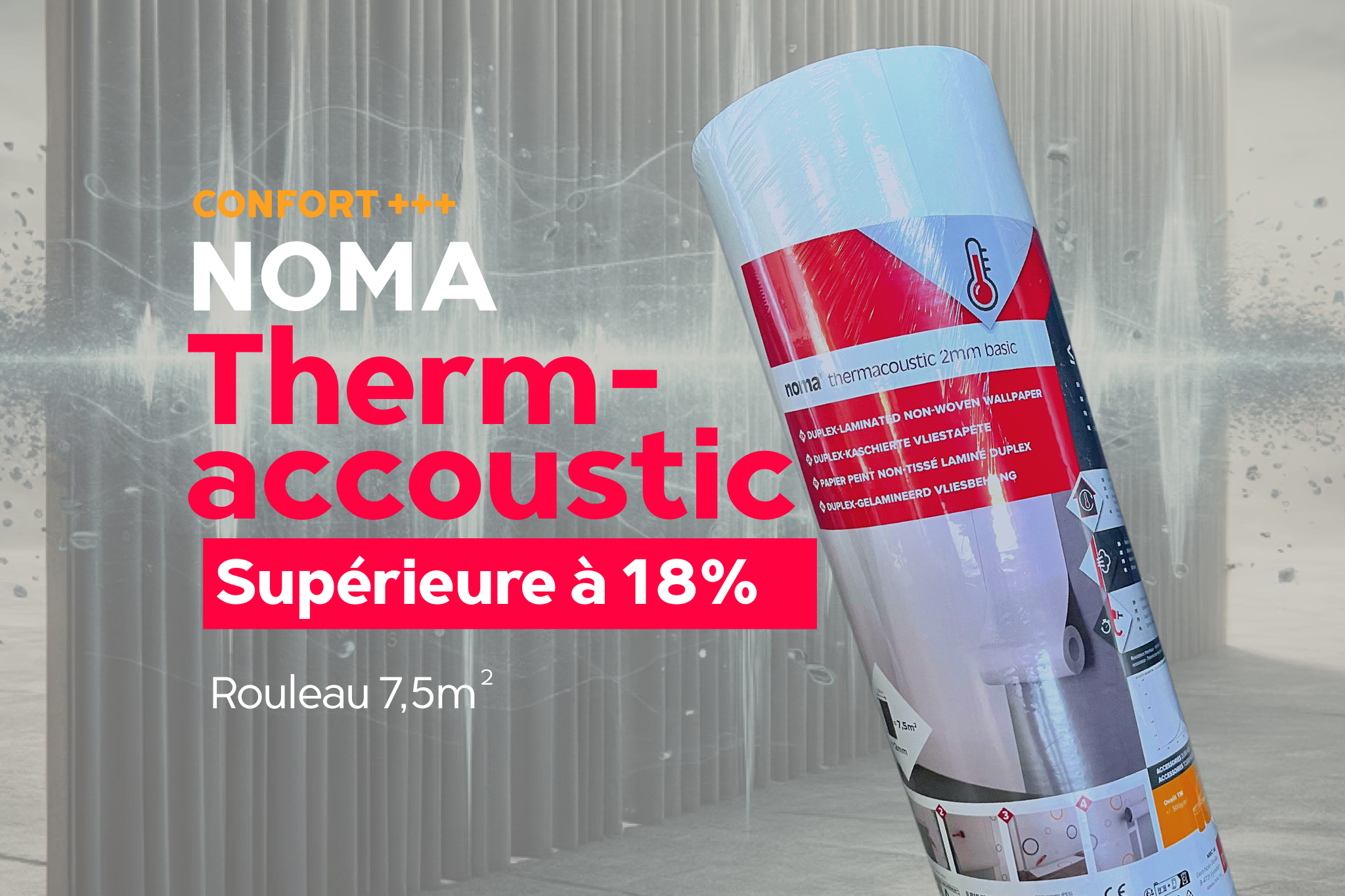 Rouleau d'isolation thermique et phonique NOMA THERMAFLEECE PRO (12,5m*0,6m=7,5m²) épaisseur 2mm - Revêtement Maroc