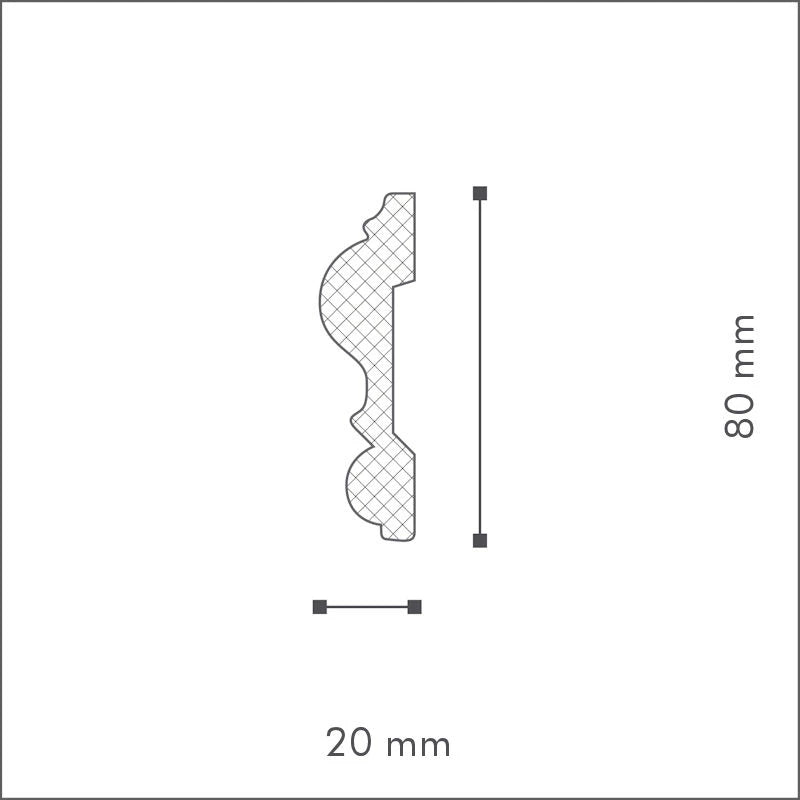 Z13 Moulure Flexible PU - 2000 x 80 x 22 mm - Premium - Revêtement Maroc