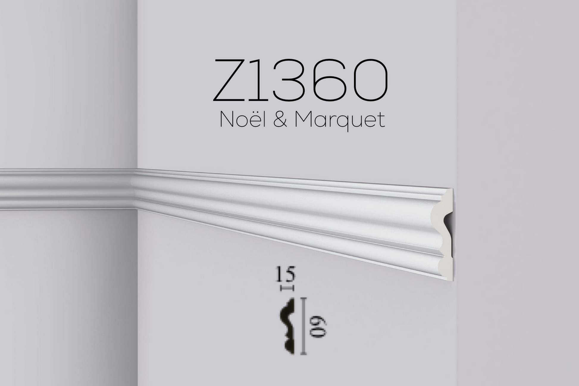 Moulure Z1360 arstyl PU - 2000 x 60 x 15 mm - Premium - Revêtement Maroc