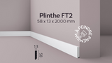 Plinthe SQUARE FT2 à peindre polymère - 58 x 13 x 2000 mm - Revêtement Maroc