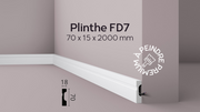 Plinthe square FD7 à peindre polymère - 70 x 15 x 2000 mm - Revêtement Maroc