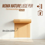 Rouleau d'isolation en liège naturel (5m*0,5m=2,5m²) épaisseur 4mm - Revêtement Maroc