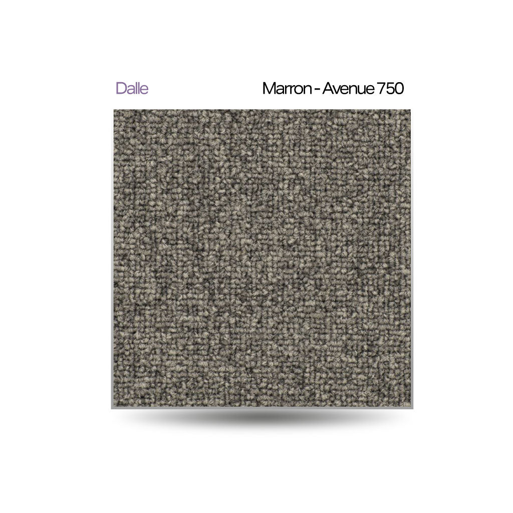 Moquette en dalle plombante Bouclée Marron 50x50cm AVENUE-750 - Revêtement Maroc