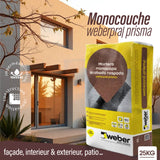 Revêtement monocouche Weberpral Prisma finition au choix 25kg - Revêtement Maroc