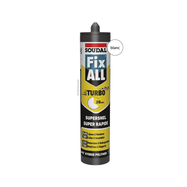 Soudal Fix ALL TURBO BLANC 290 ML – Mastic-colle hybride
