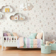 Papier Peint Montgolfières Rêveuses – Voyage Poétique pour Chambre Bébé - Revêtement Maroc