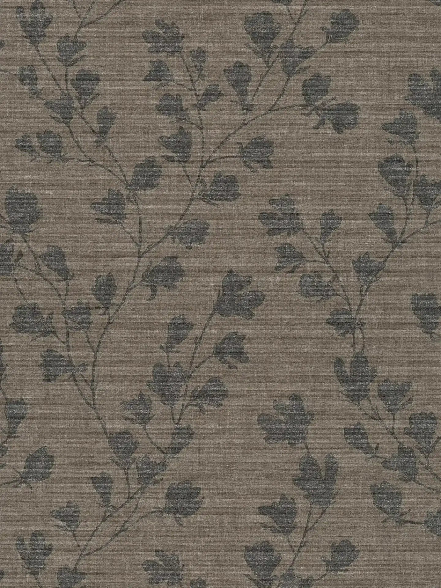Papier peint floral Lina Nature – Taupe & Gris - Revêtement Maroc