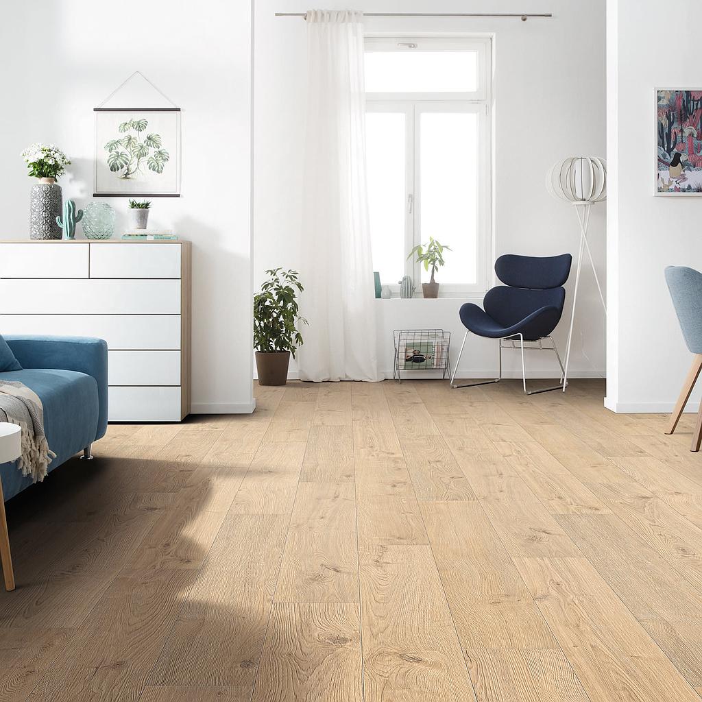 Parquet Sol stratifié Chêne Cabine 8mm HDF - Pack 2.17 m2 - Revêtement Maroc