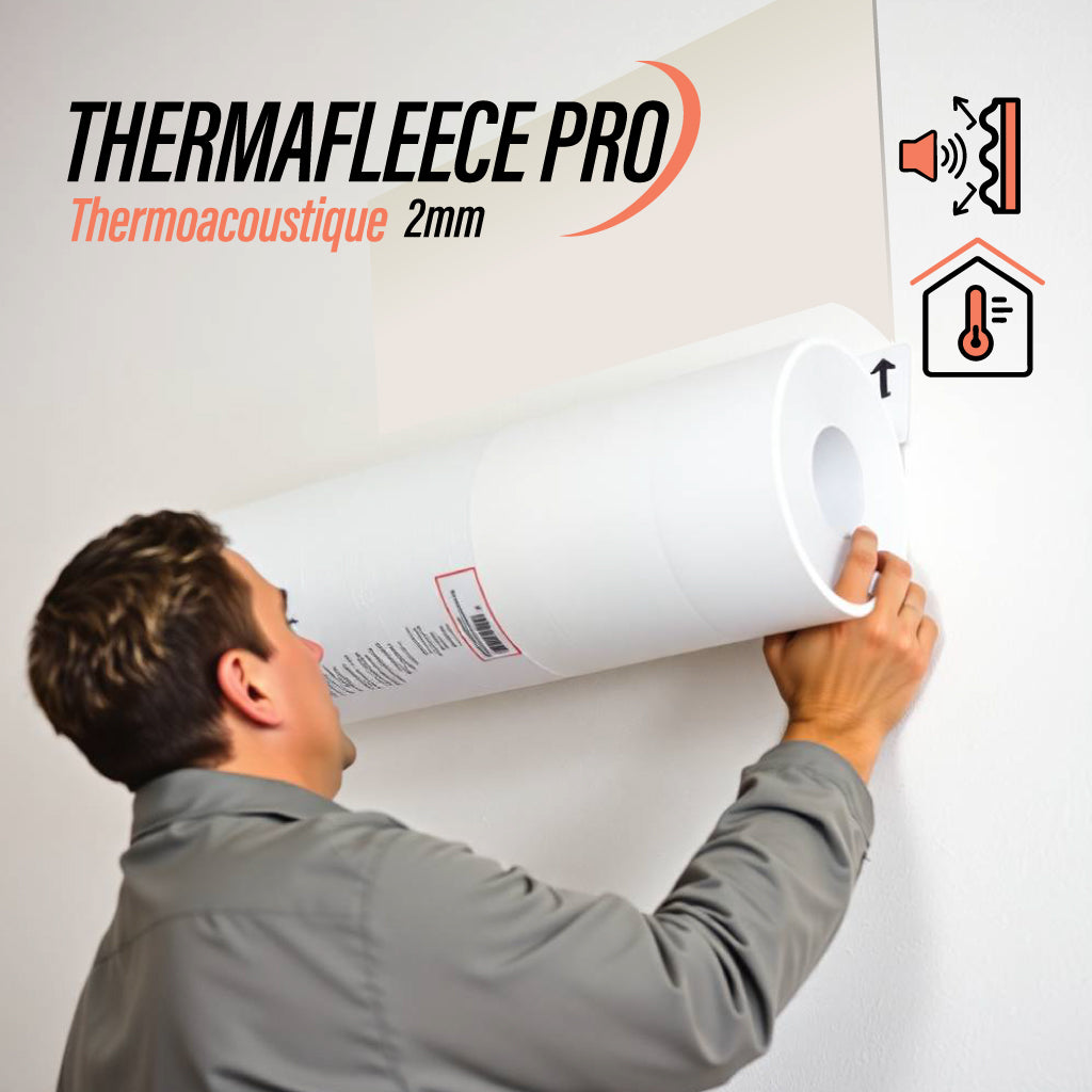 Rouleau d'isolation thermique et phonique NOMA THERMAFLEECE PRO (12,5m*0,6m=7,5m²) épaisseur 2mm - Revêtement Maroc