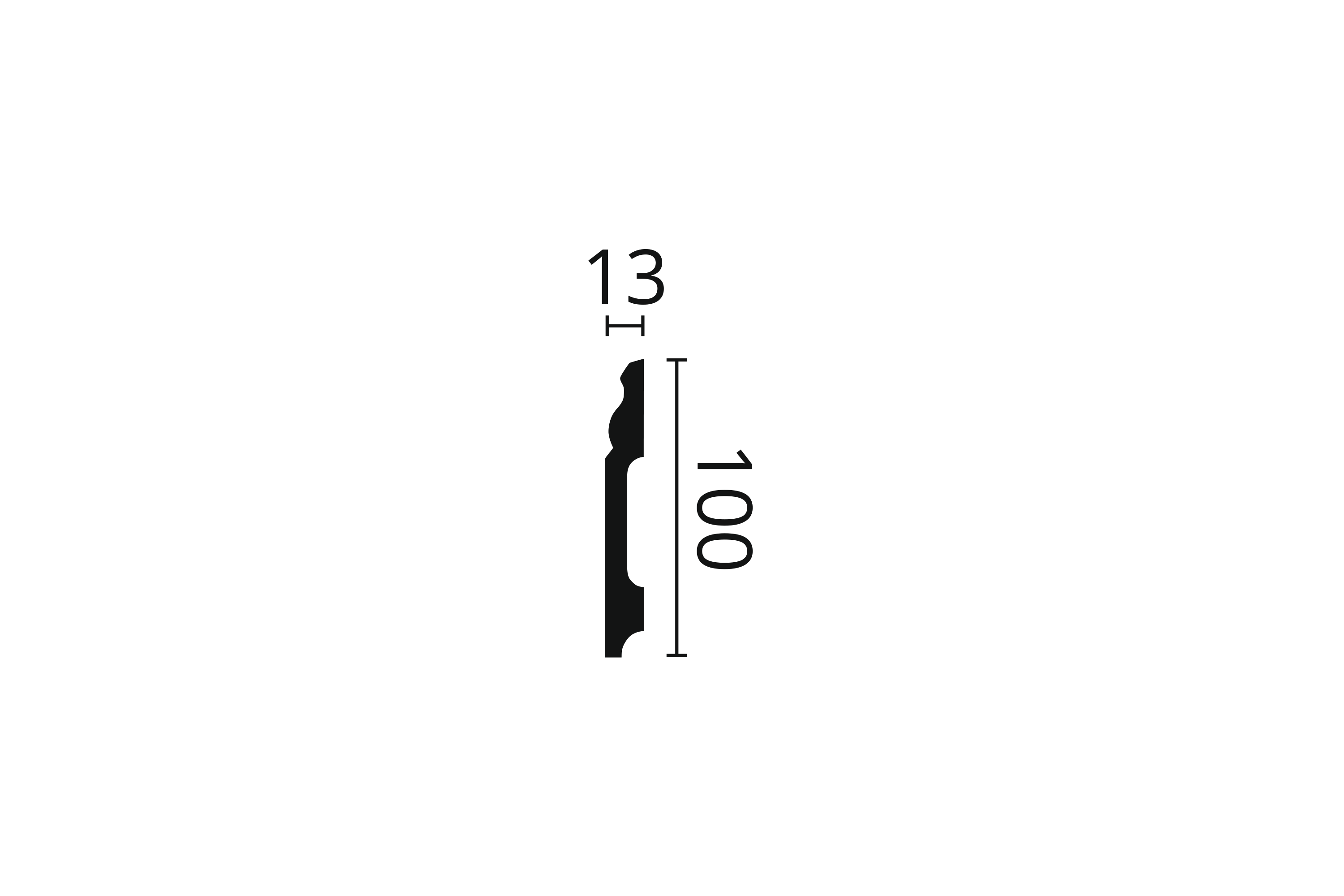 Plinthe FB2 Wallstyl - 100 x 13 x 2000 mm - Revêtement Maroc