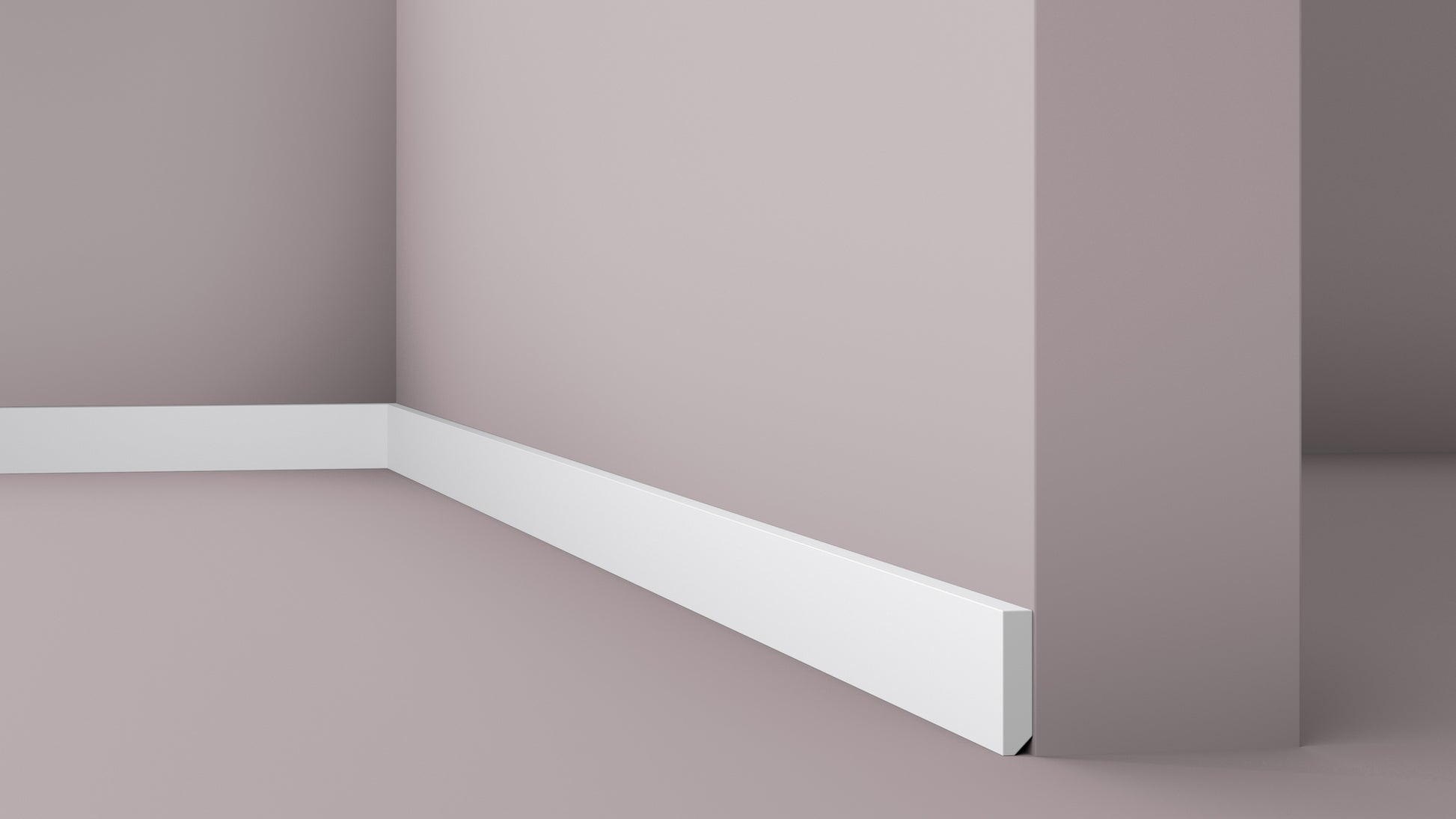 Plinthe SQUARE FT2 à peindre polymère - 58 x 13 x 2000 mm - Revêtement Maroc
