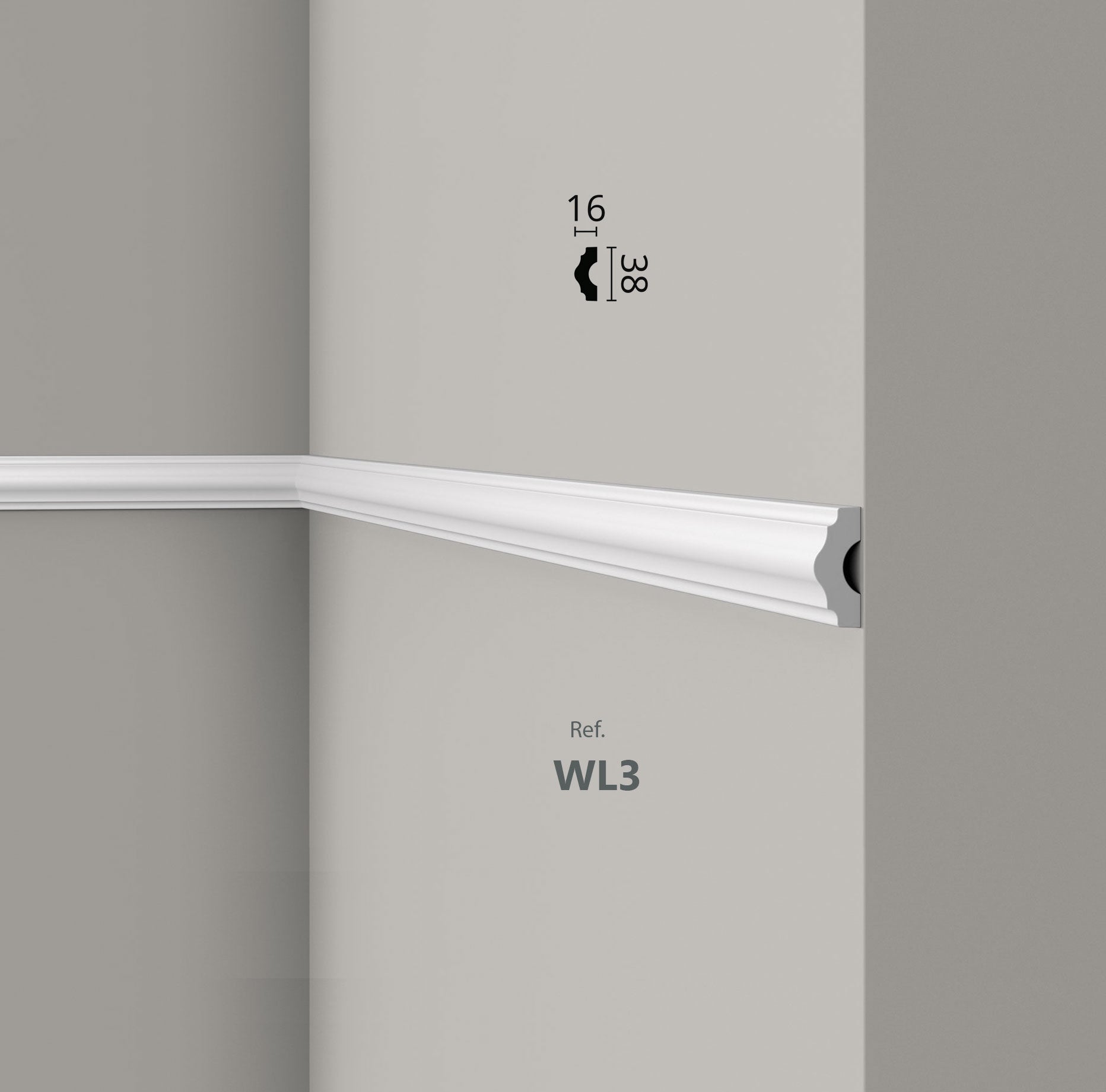 Moulure WL3 wallstyl - 2 mètres - Revêtement Maroc